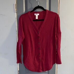 Just Be Rich Red Knit Cardigan